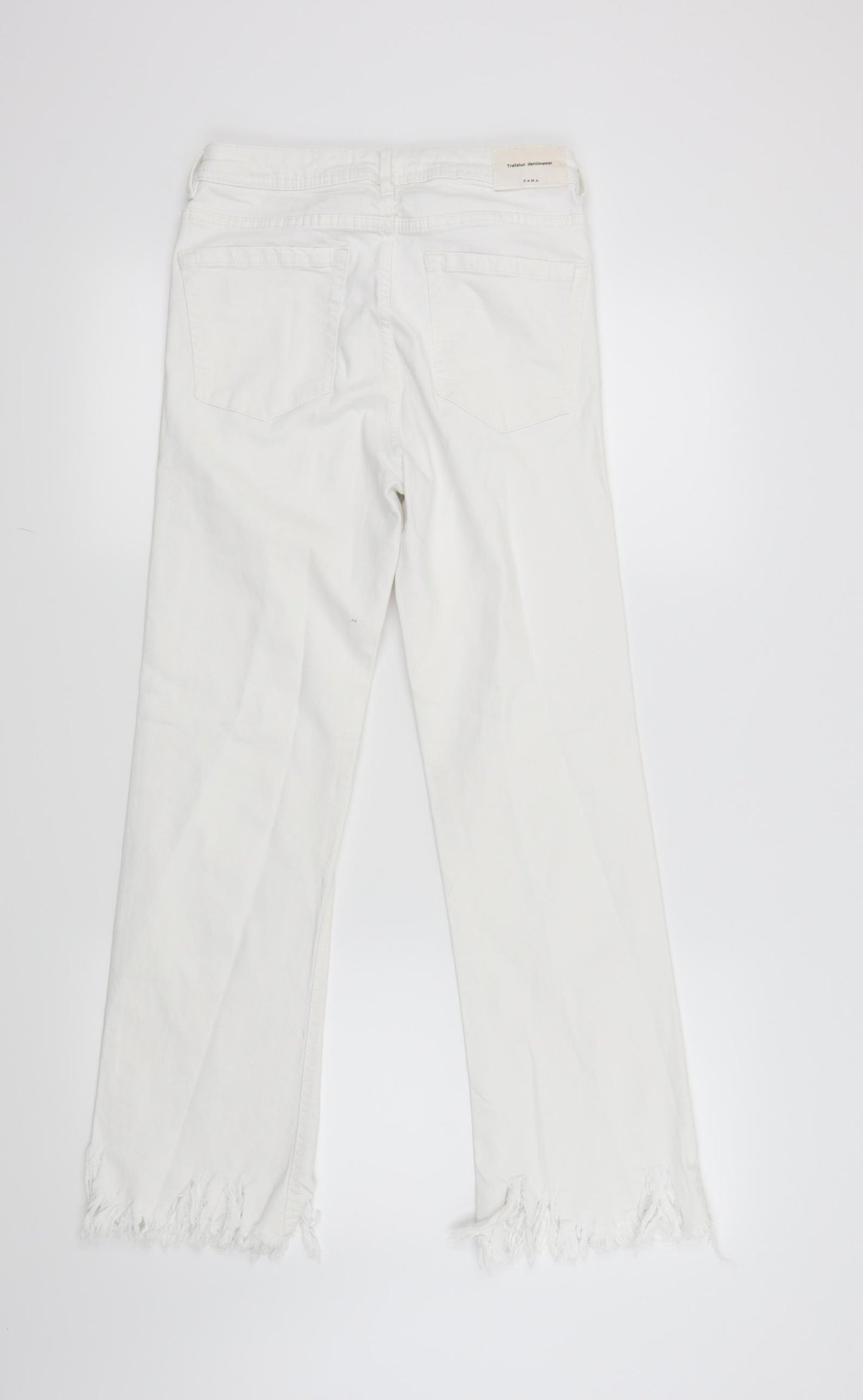 Zara Womens White Paisley  Straight Jeans Size 8 L26 in