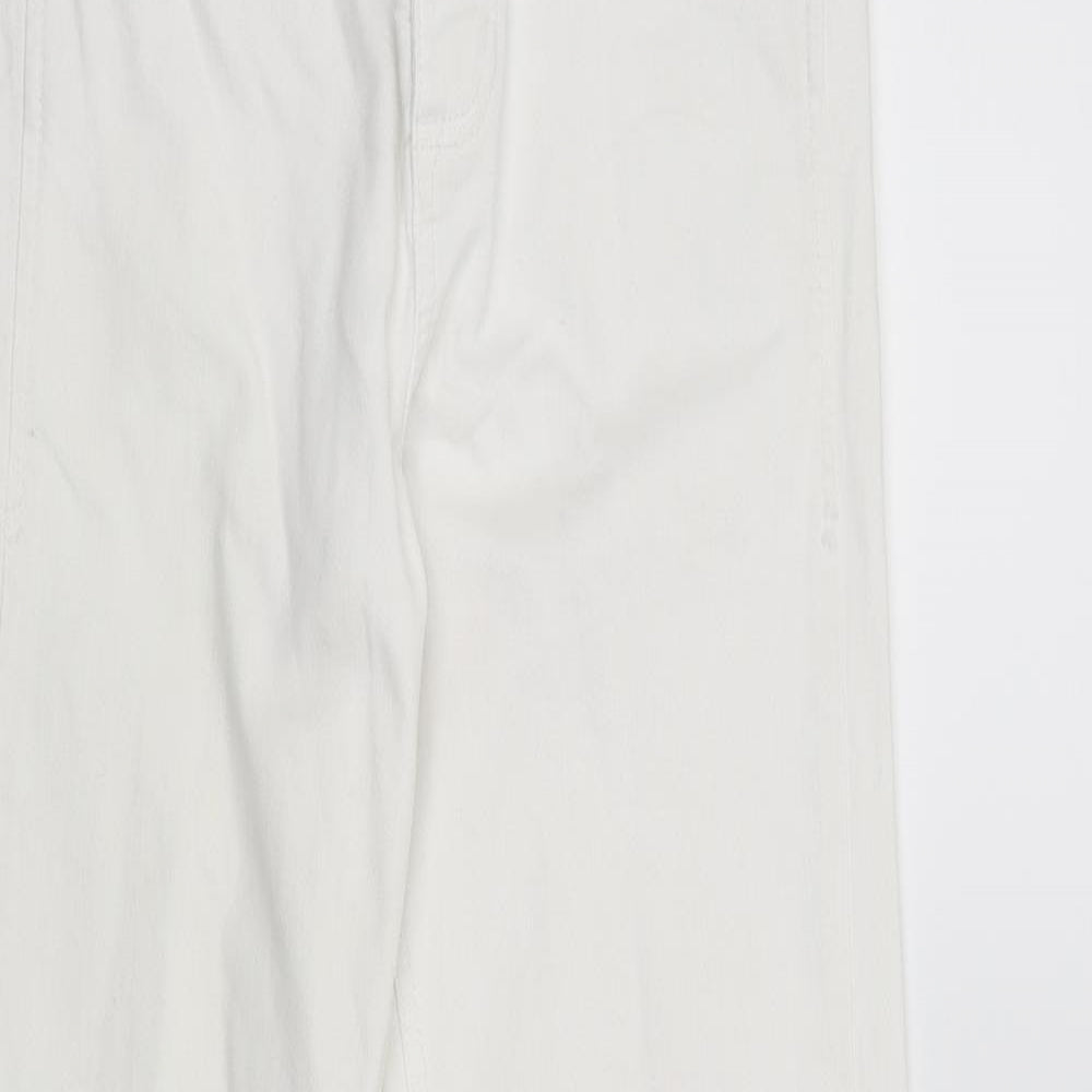 Zara Womens White Paisley  Straight Jeans Size 8 L26 in