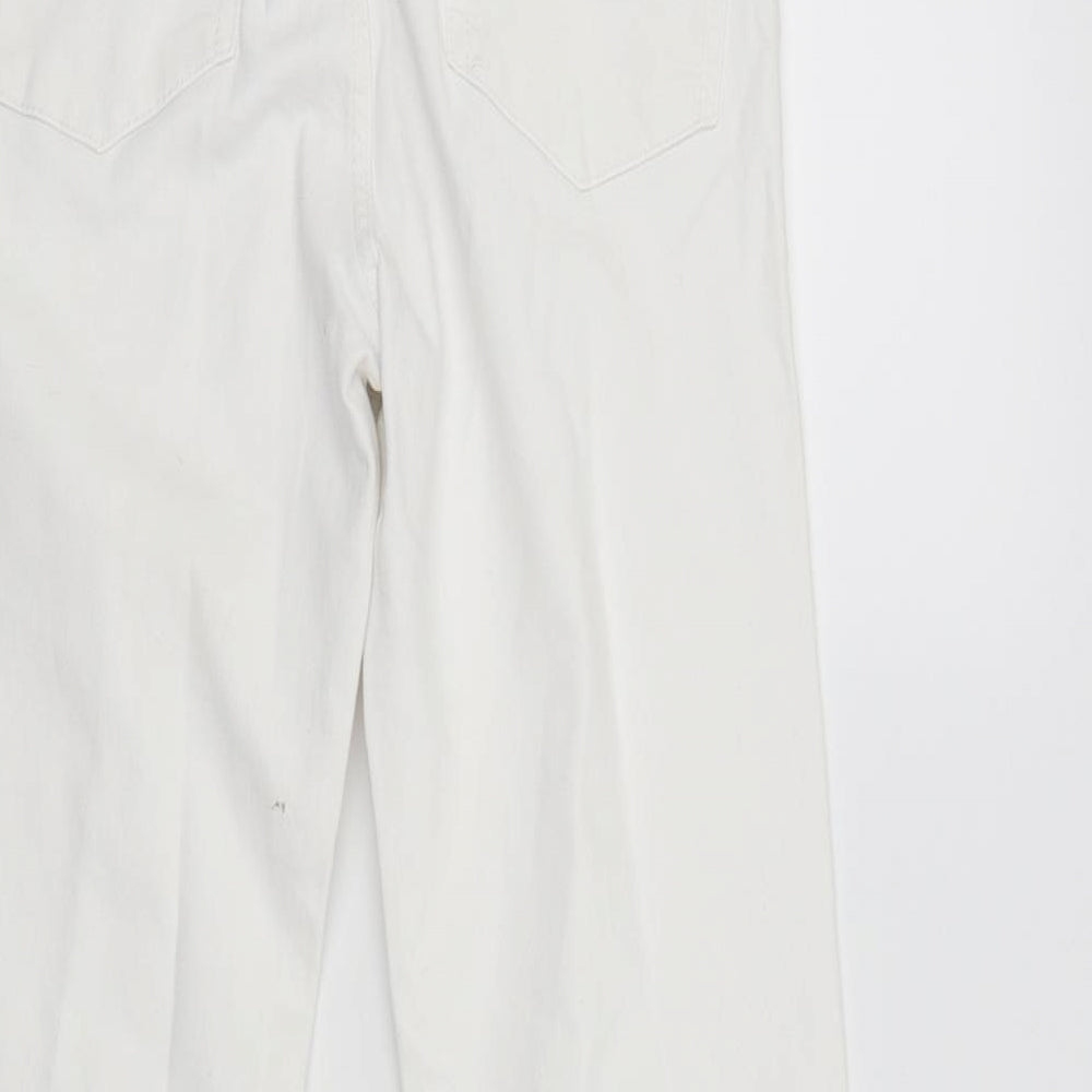 Zara Womens White Paisley  Straight Jeans Size 8 L26 in