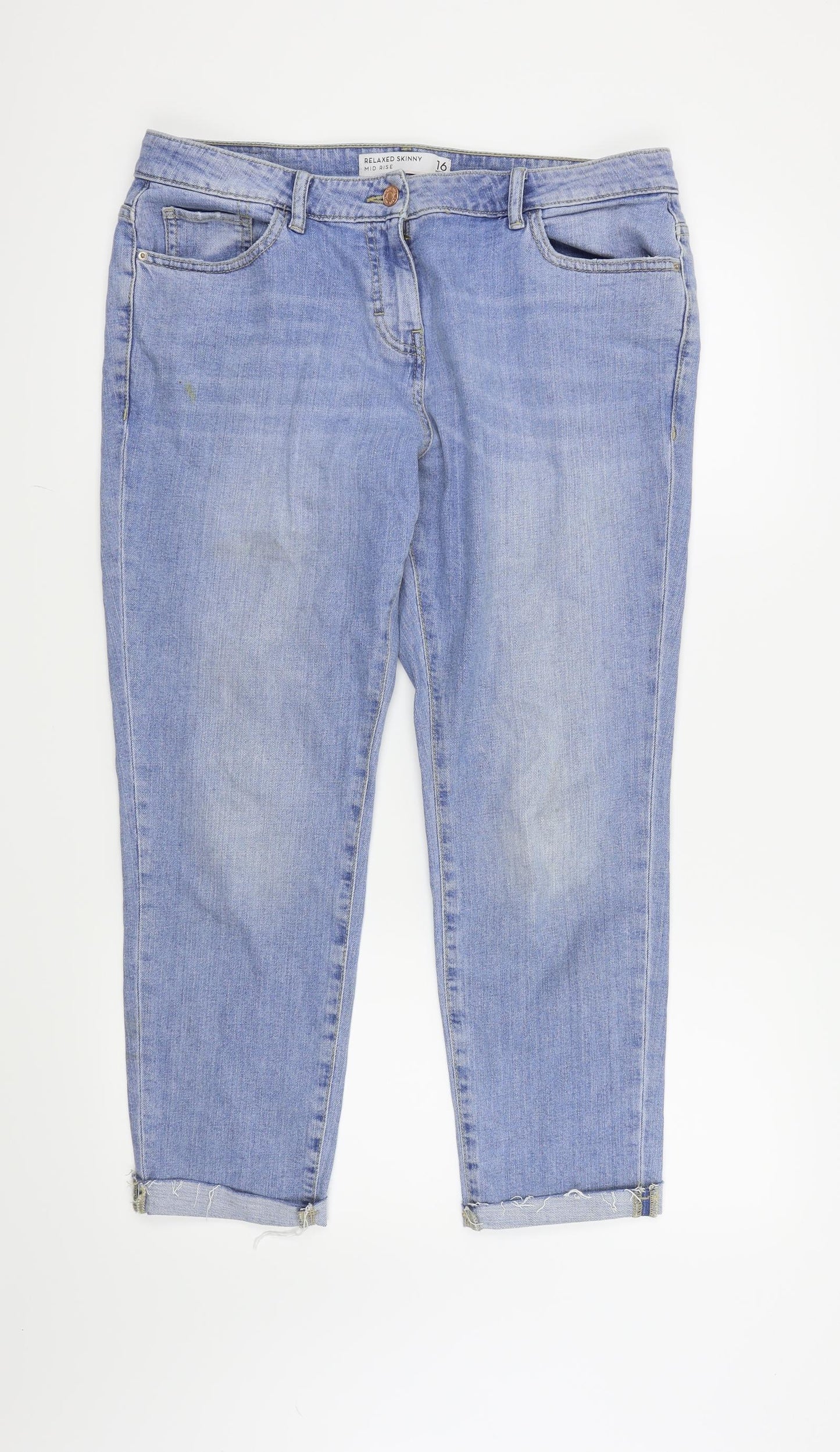 NEXT Womens Blue   Straight Jeans Size 16 L25 in