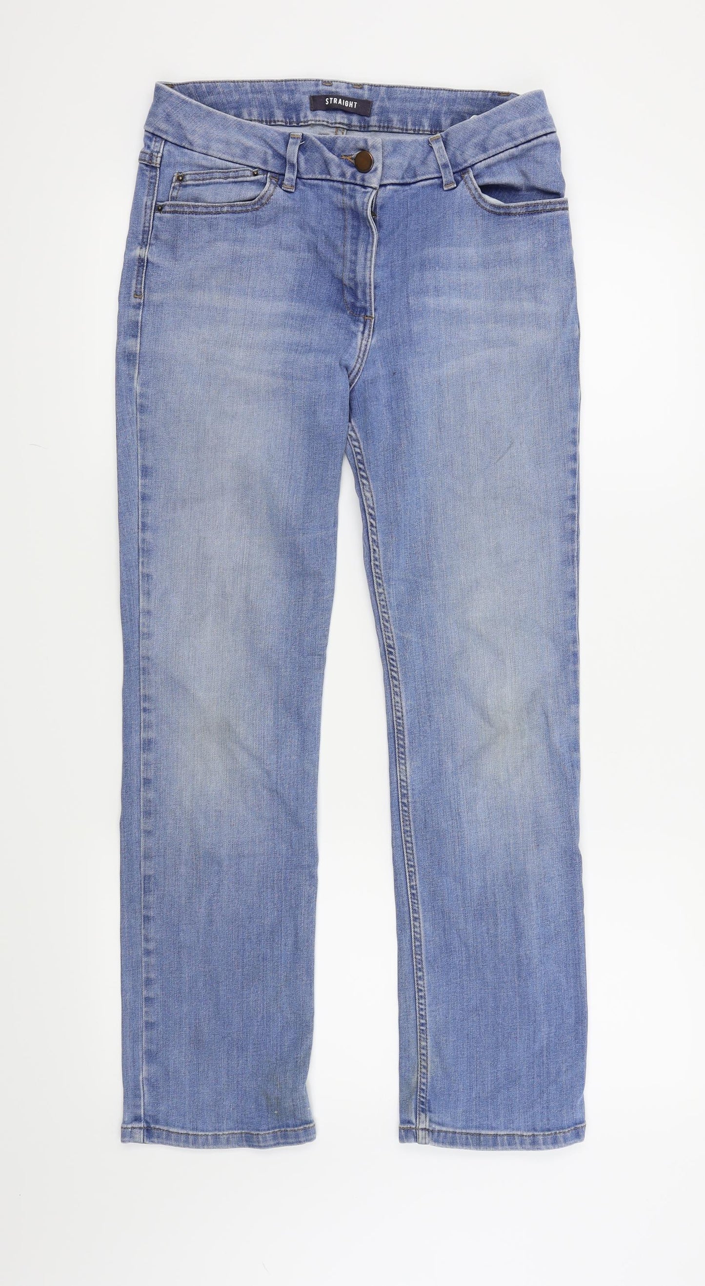 M&S Womens Blue   Straight Jeans Size 12 L28 in