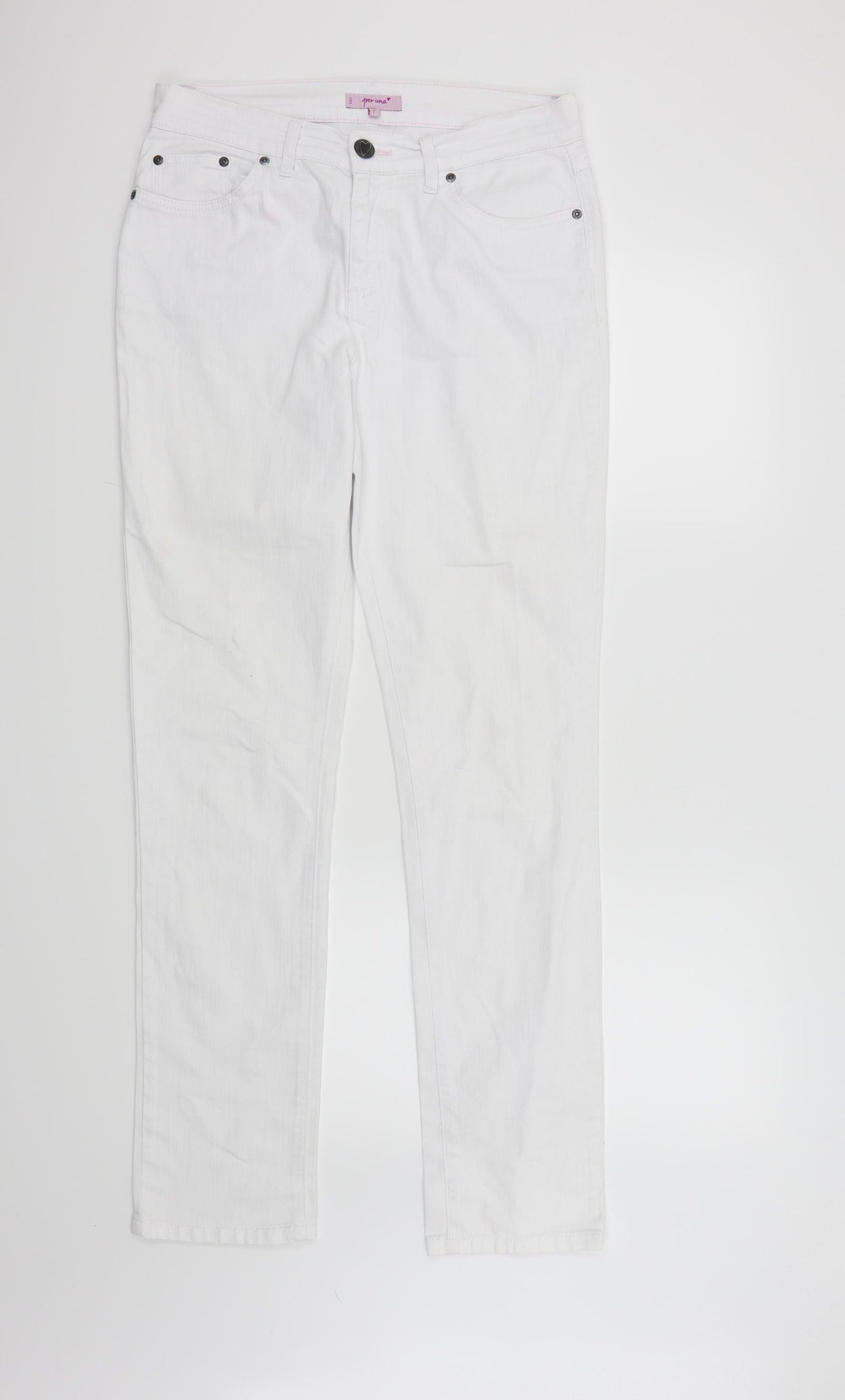 Per Una Womens White   Straight Jeans Size 12 L31 in