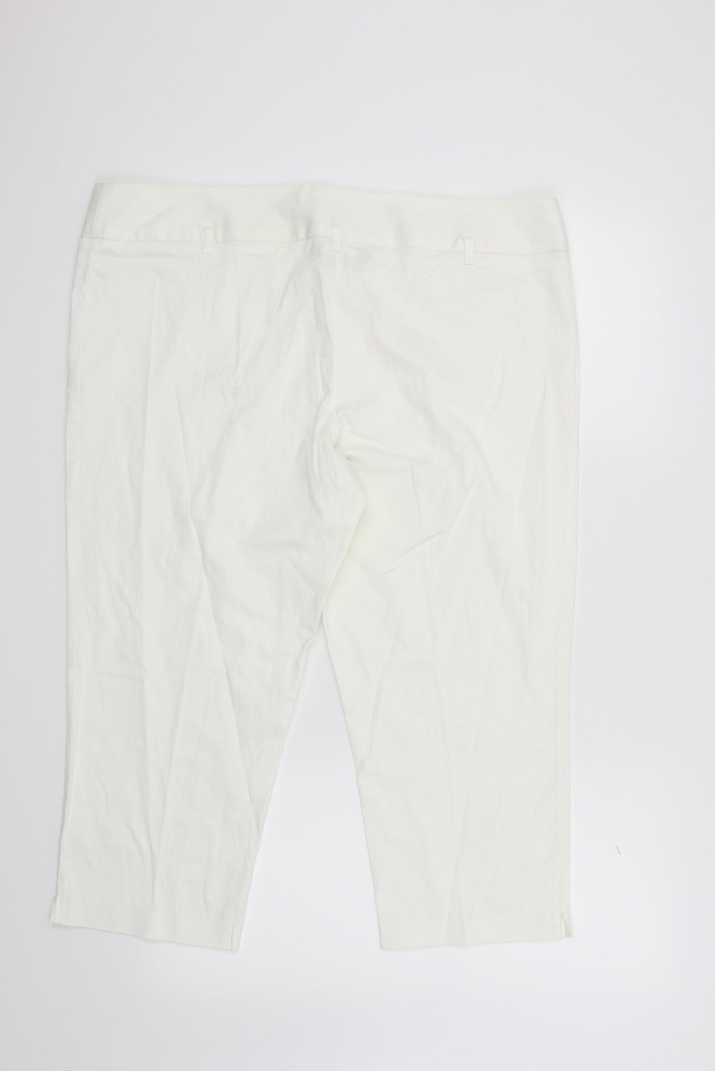 F&F Womens White   Cropped Trousers Size 18 L21 in