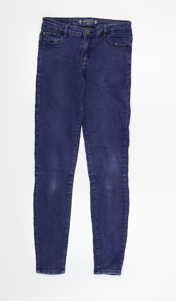 zebra Womens Blue Skinny Jeans Size 8 L29 in