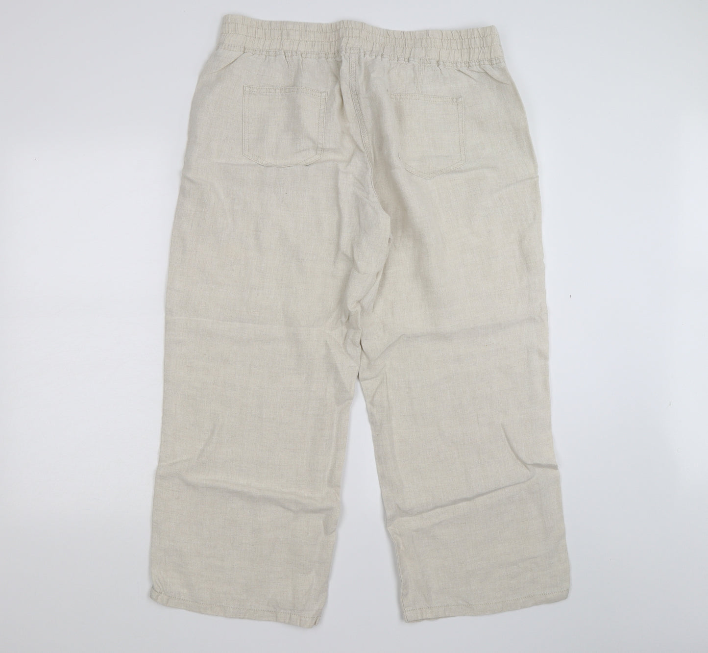 Marks and Spencer Womens Beige   Cropped Trousers Size 16 L24 in