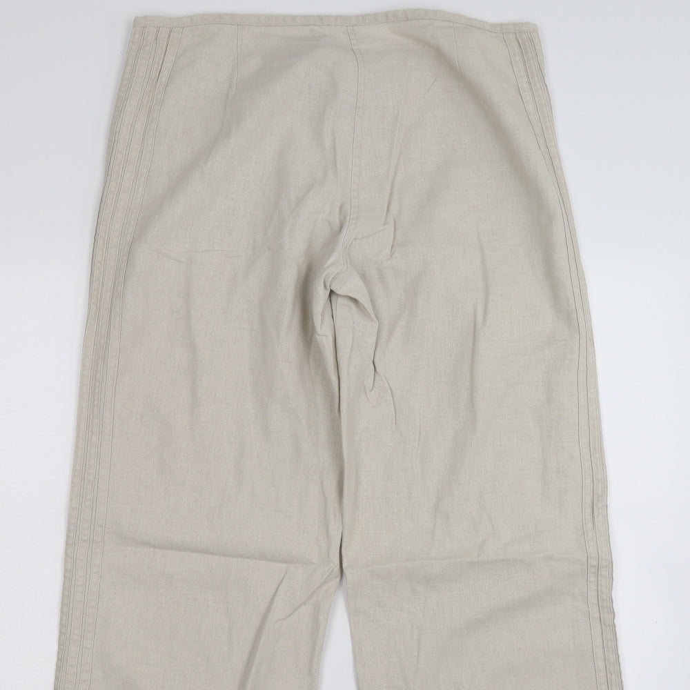 Preworn Womens Beige   Trousers  Size 12 L32 in - long leg