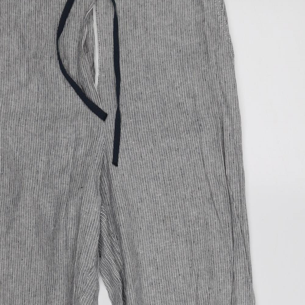 Marks and Spencer Womens Blue Striped  Trousers  Size 16 L31 in