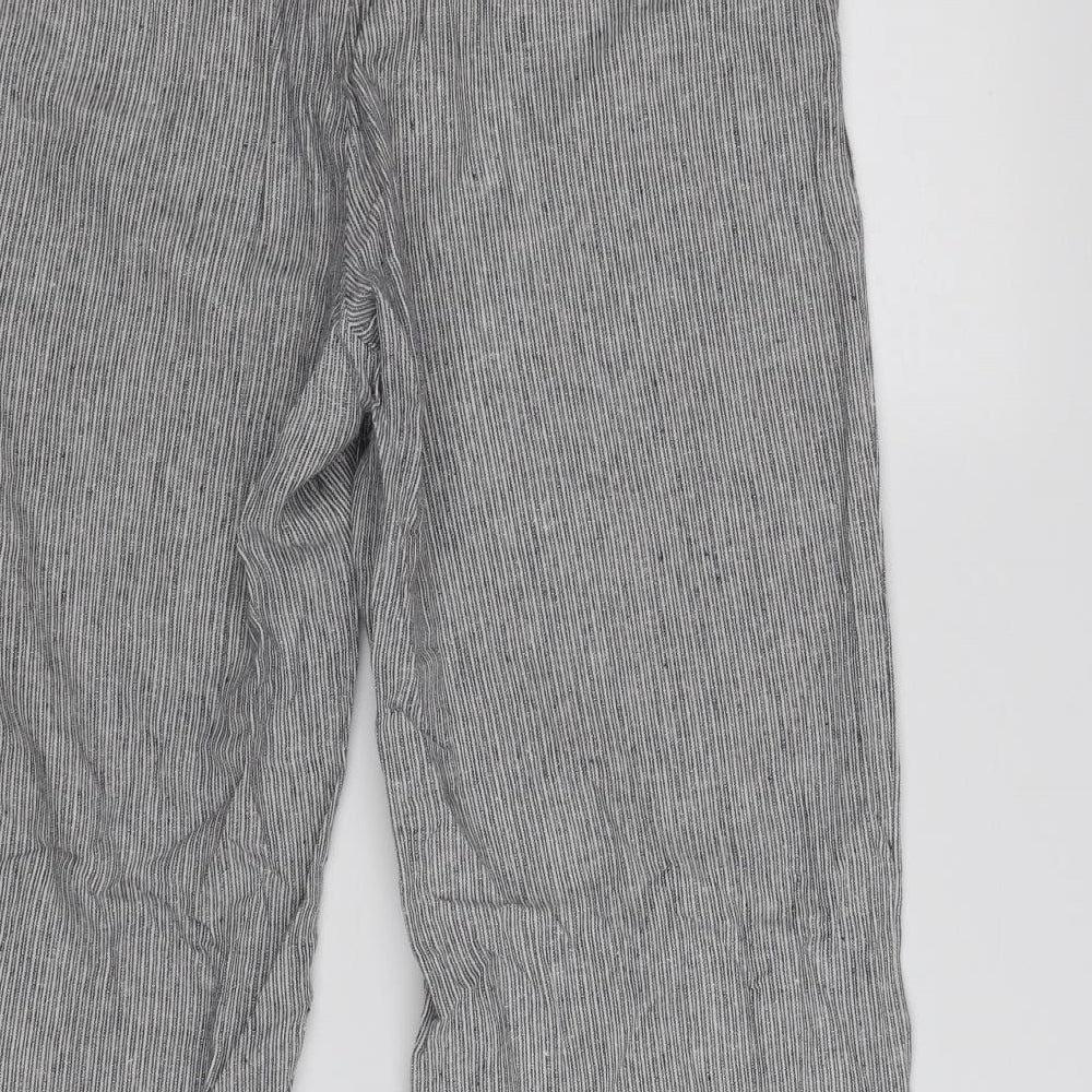 Marks and Spencer Womens Blue Striped  Trousers  Size 16 L31 in