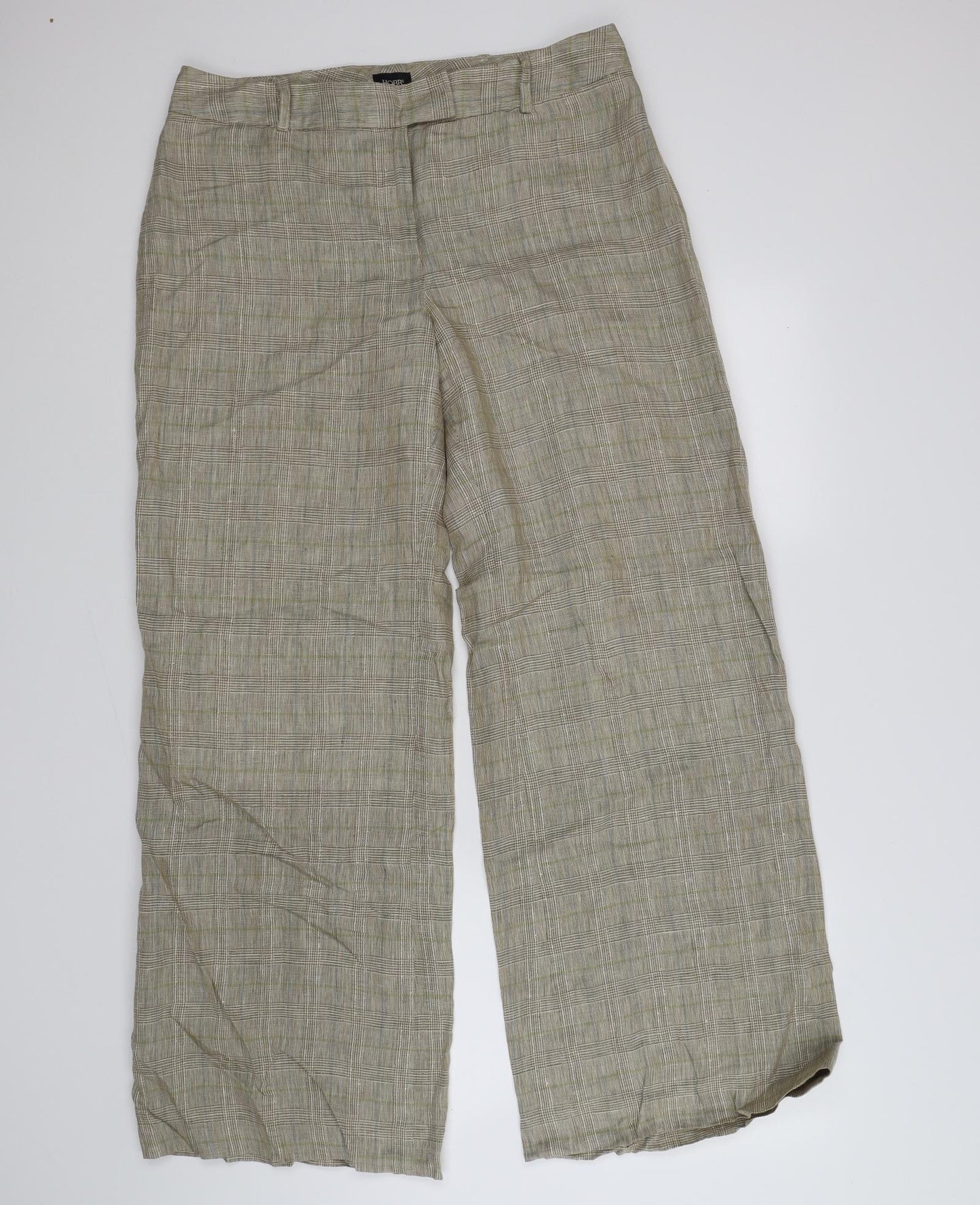 Hobbs Womens Brown Check  Trousers  Size 14 L29 in