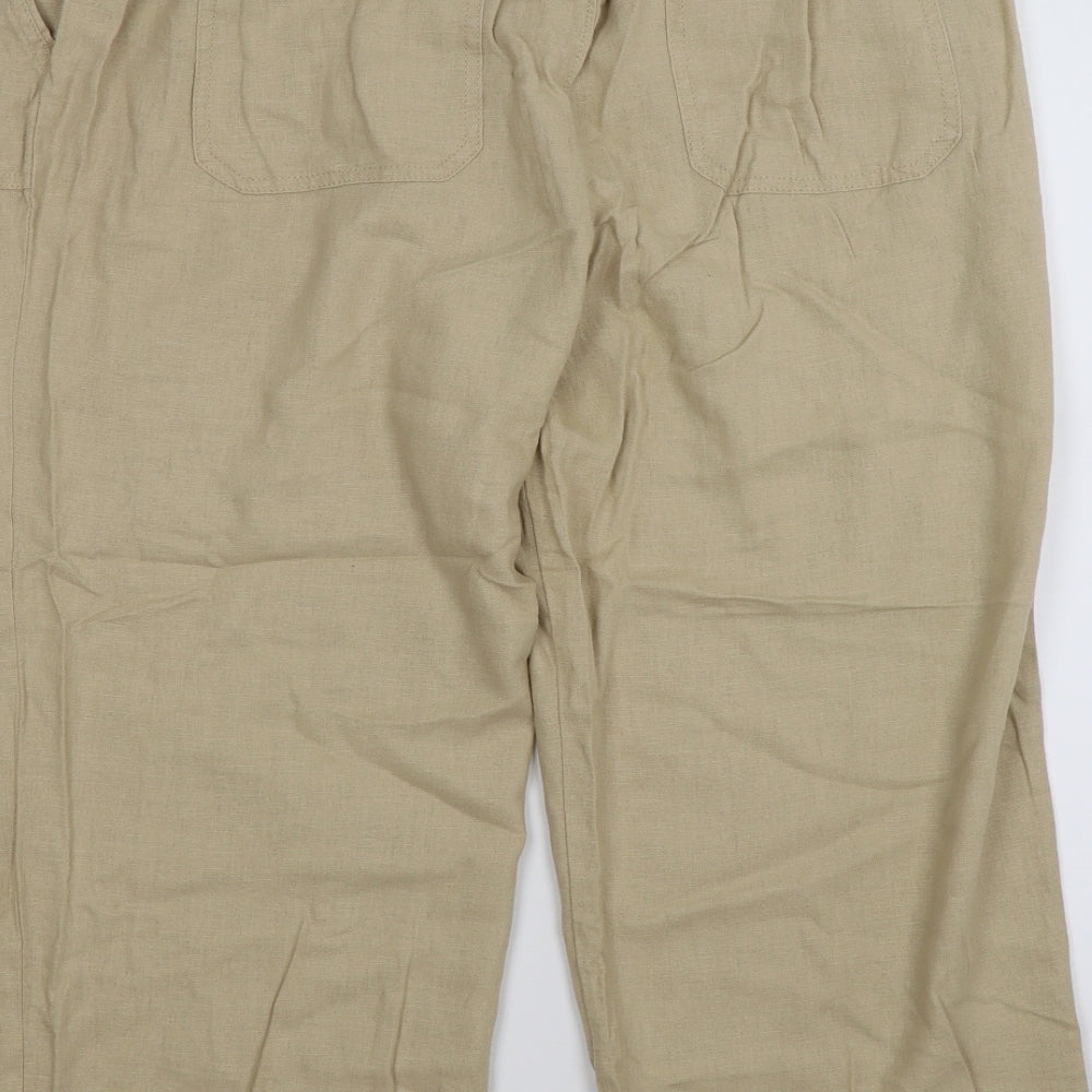 TU Womens Beige   Cropped Trousers Size 14 L22 in