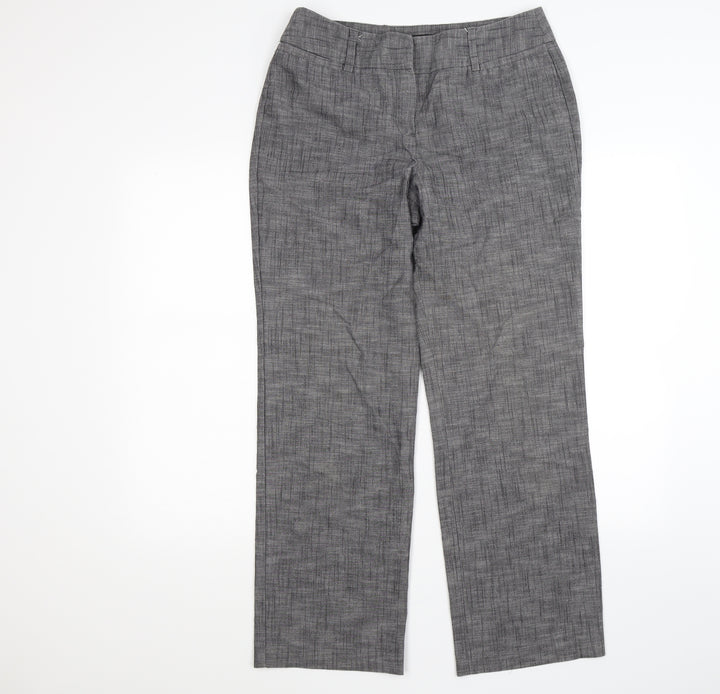 Larry Levine Womens Grey Trousers Size 14 L28 in