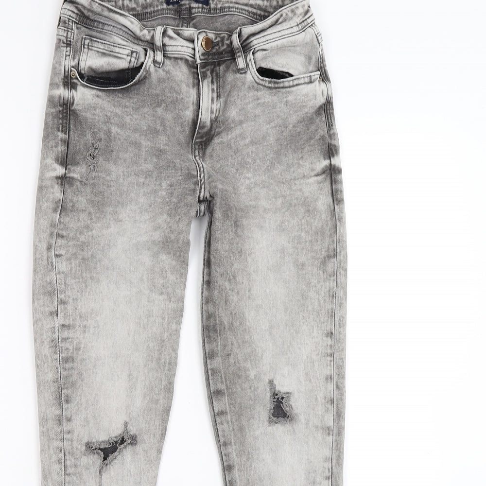 Zara Womens Grey  Denim Skinny Jeans Size 10 L27 in