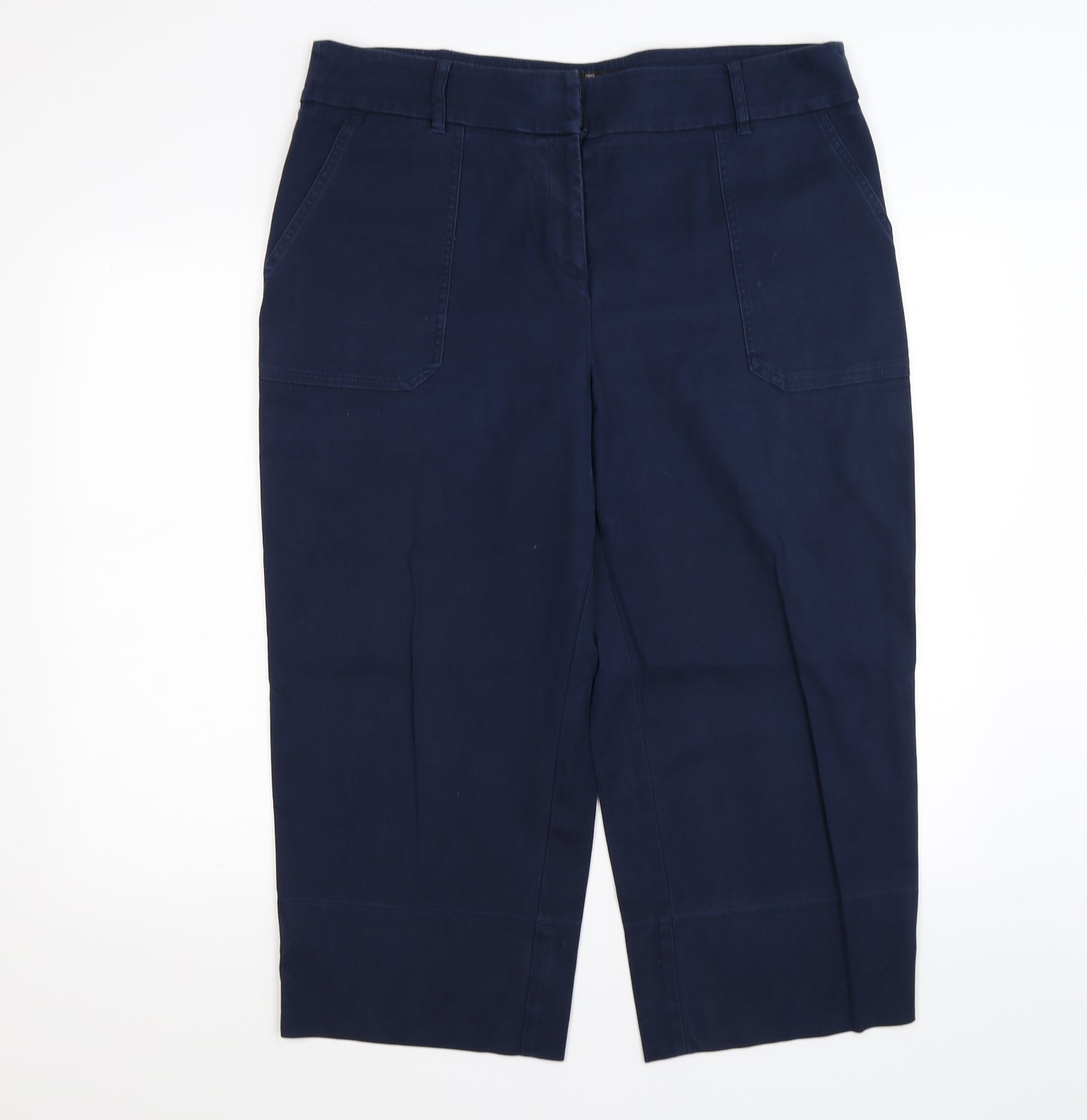 NEXT Womens Blue   Cropped Trousers Size 16 L23 in