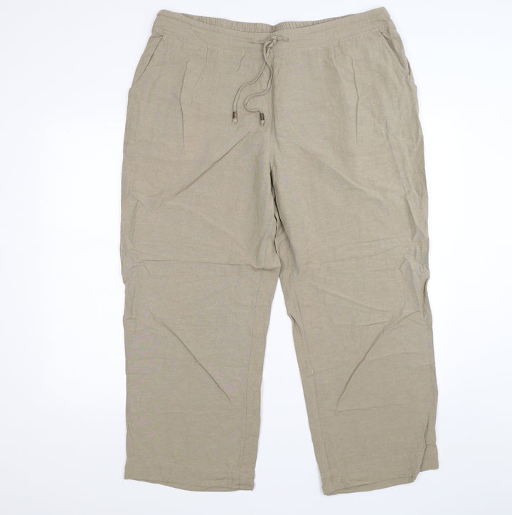 Anthology Womens Beige Trousers Size 20 L26 in