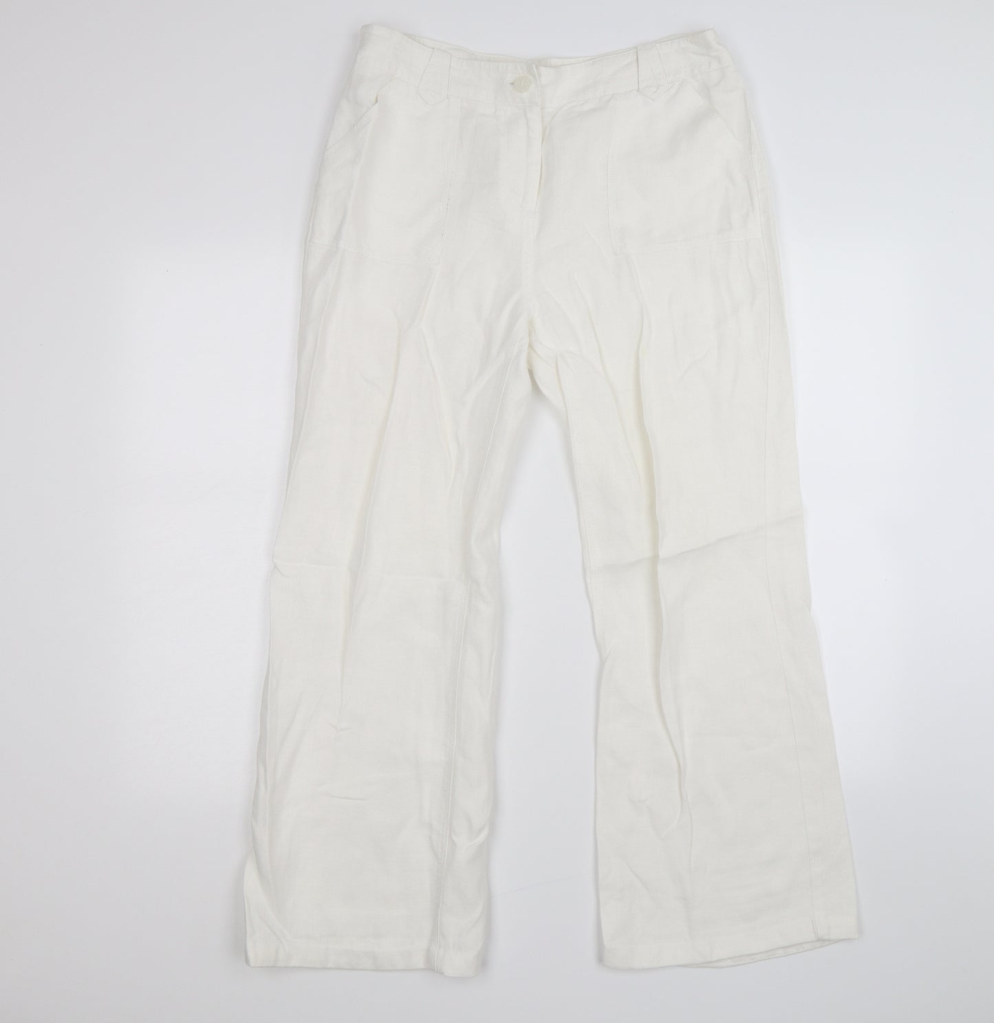 Per Una Womens White   Trousers  Size 14 L27 in