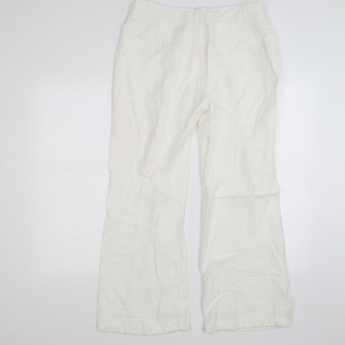 Per Una Womens White   Trousers  Size 14 L27 in