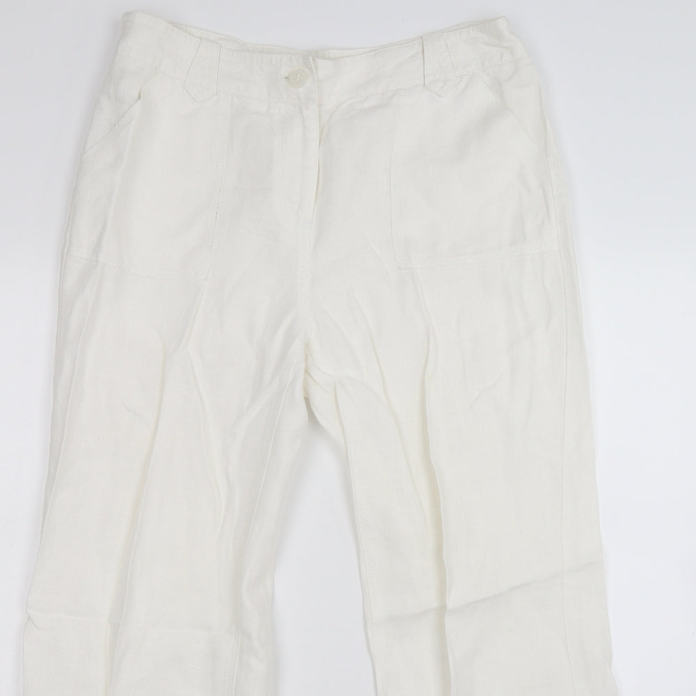 Per Una Womens White   Trousers  Size 14 L27 in