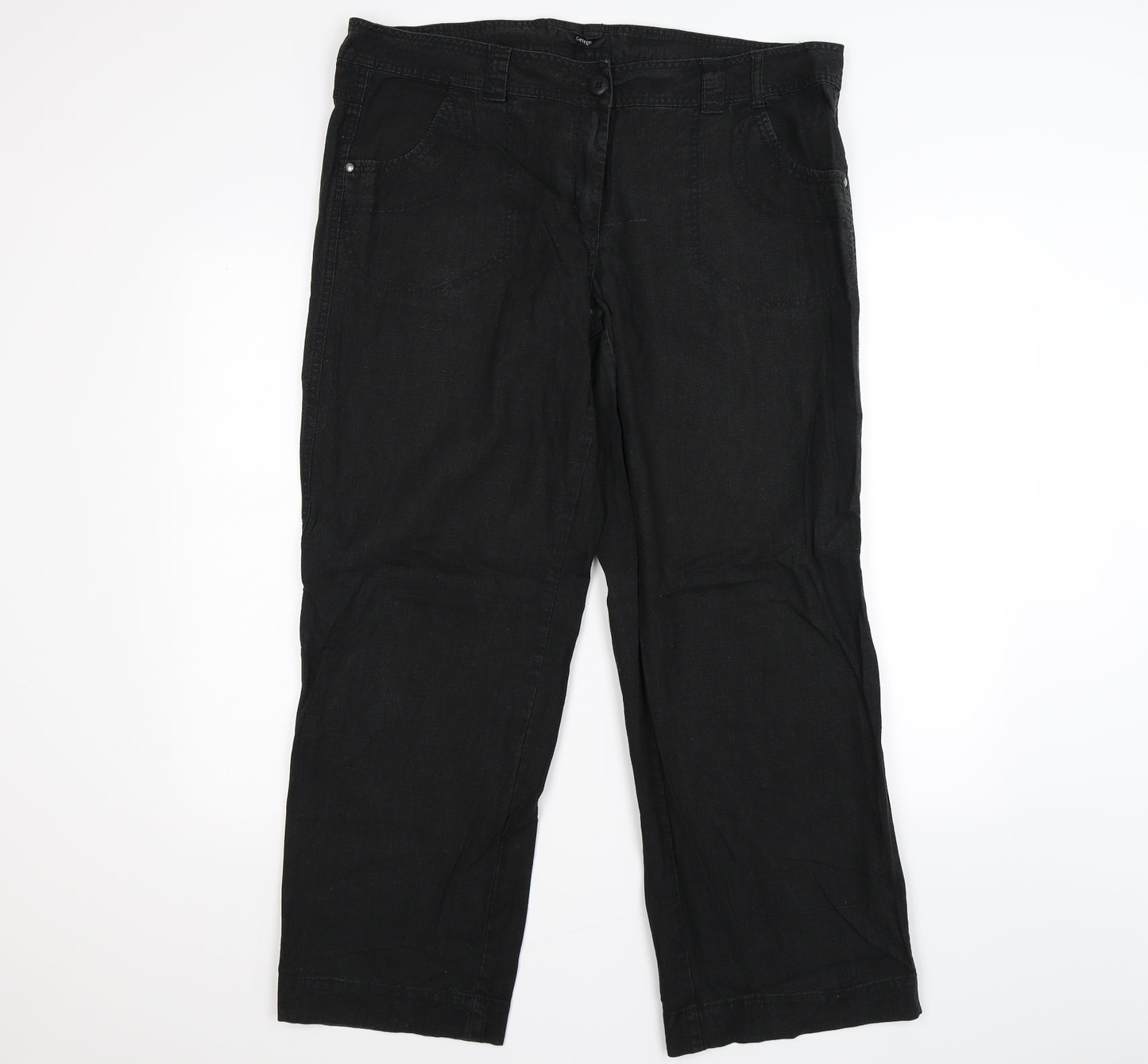 George Womens Black  Denim Straight Jeans Size 18 L28 in