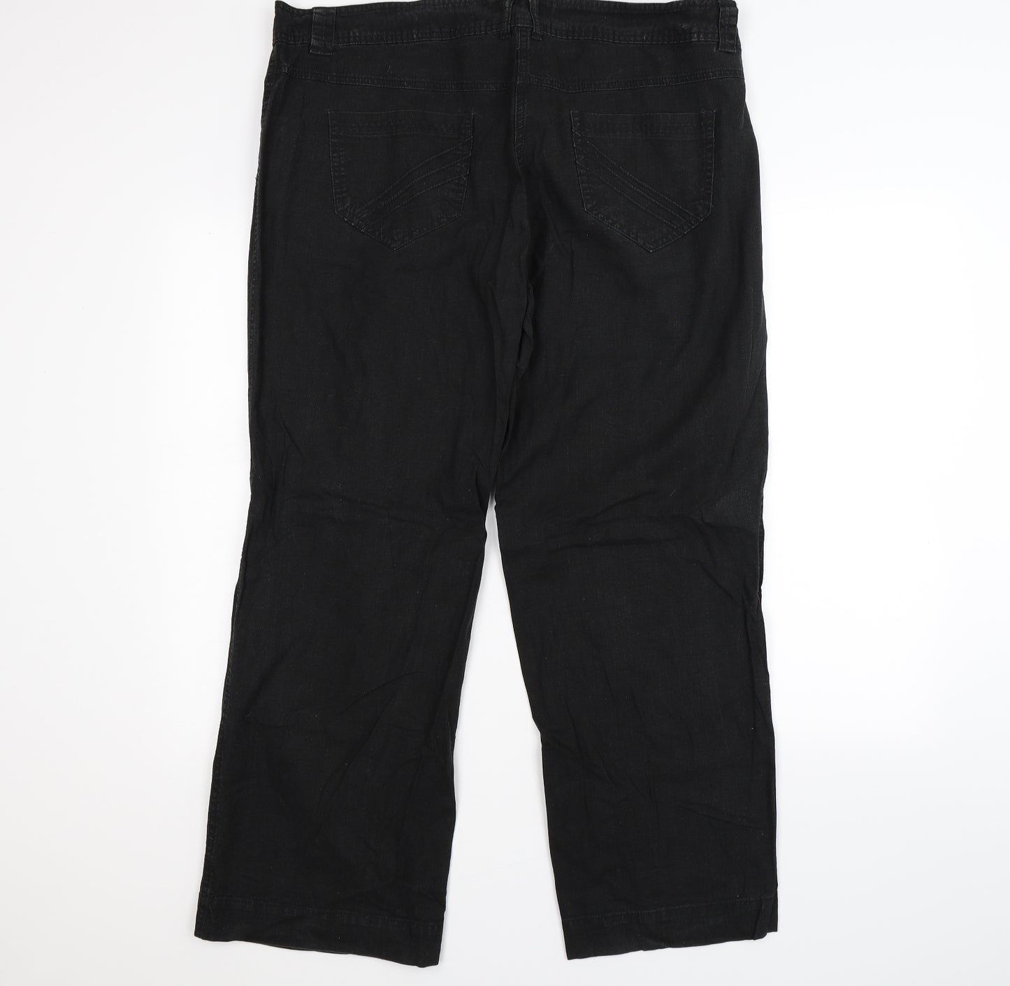 George Womens Black  Denim Straight Jeans Size 18 L28 in