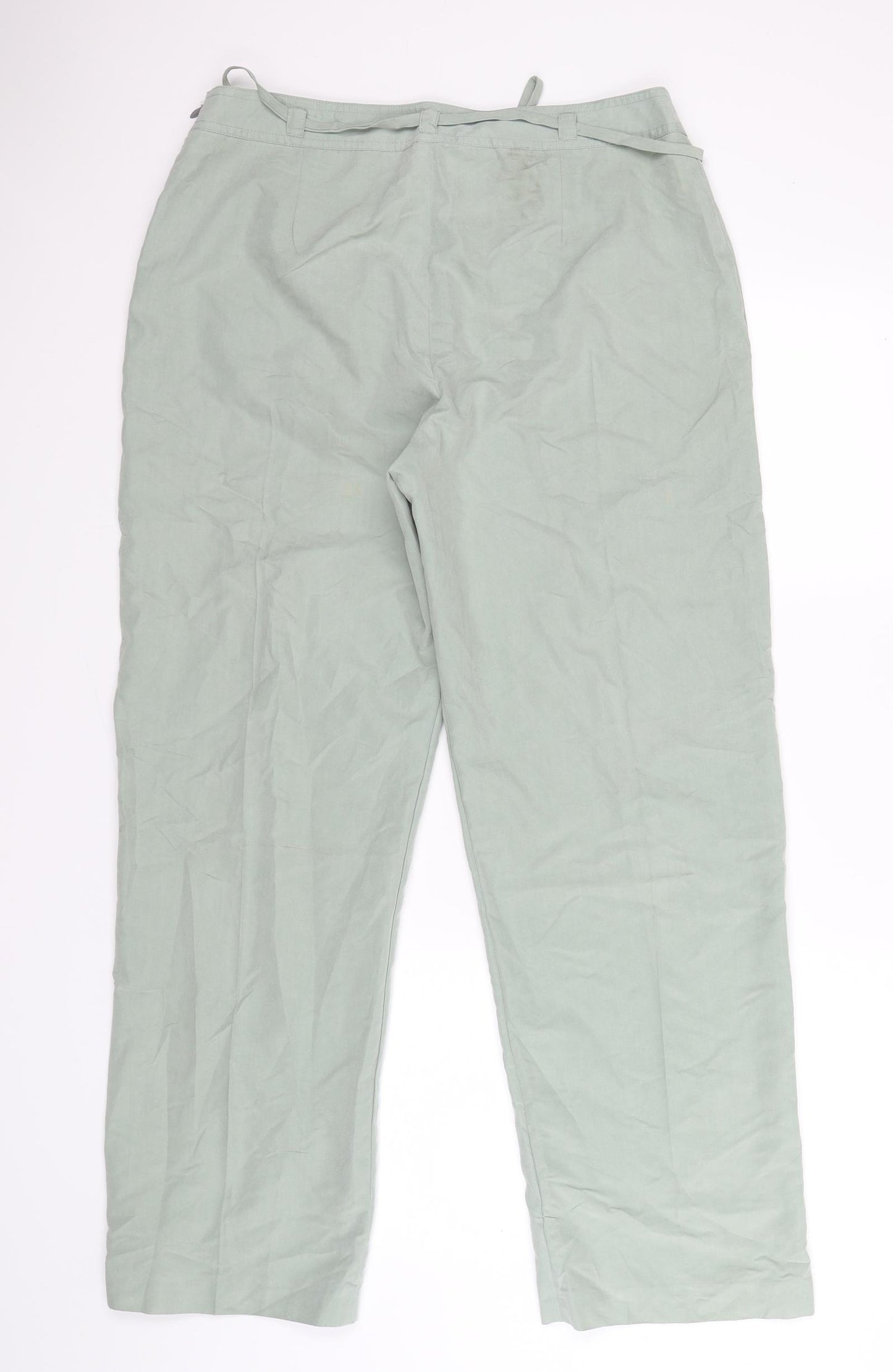 Debenhams Womens Green  Satin Trousers  Size 14 L28 in