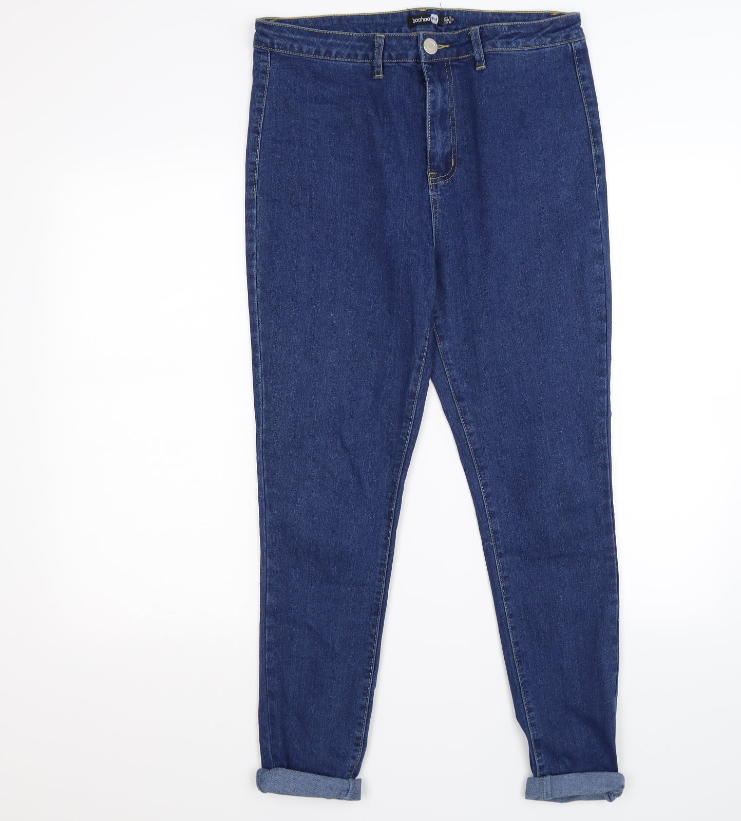 Boohoo Womens Blue  Denim Jegging Leggings Size 12 L27 in