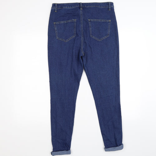 Boohoo Womens Blue  Denim Jegging Leggings Size 12 L27 in
