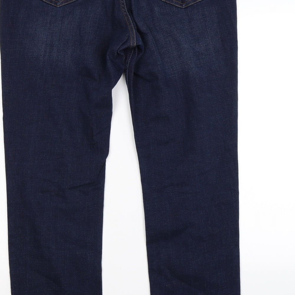 F&F Womens Blue  Denim Straight Jeans Size 16 L27 in
