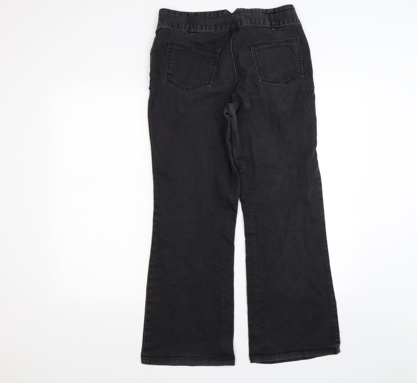 Women with Control Womens Black  Denim Bootcut Jeans Size 14 L26 in
