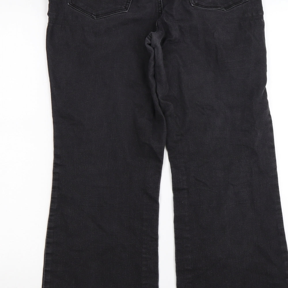 Women with Control Womens Black  Denim Bootcut Jeans Size 14 L26 in