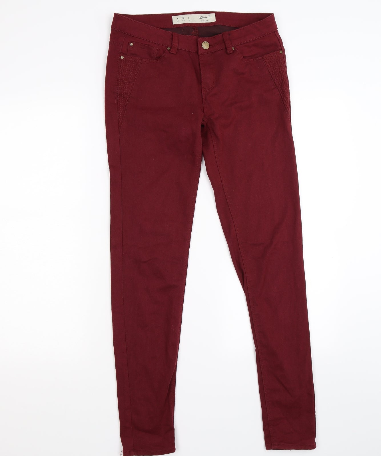 denim co Womens Red  Denim Jegging Leggings Size 10 L29 in