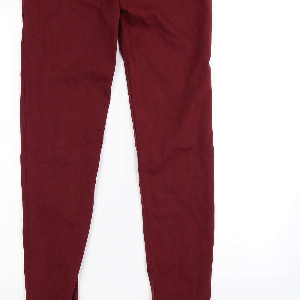 denim co Womens Red  Denim Jegging Leggings Size 10 L29 in