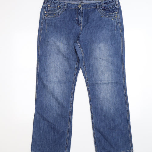 George Womens Blue  Denim Boyfriend Jeans Size 16 L28 in