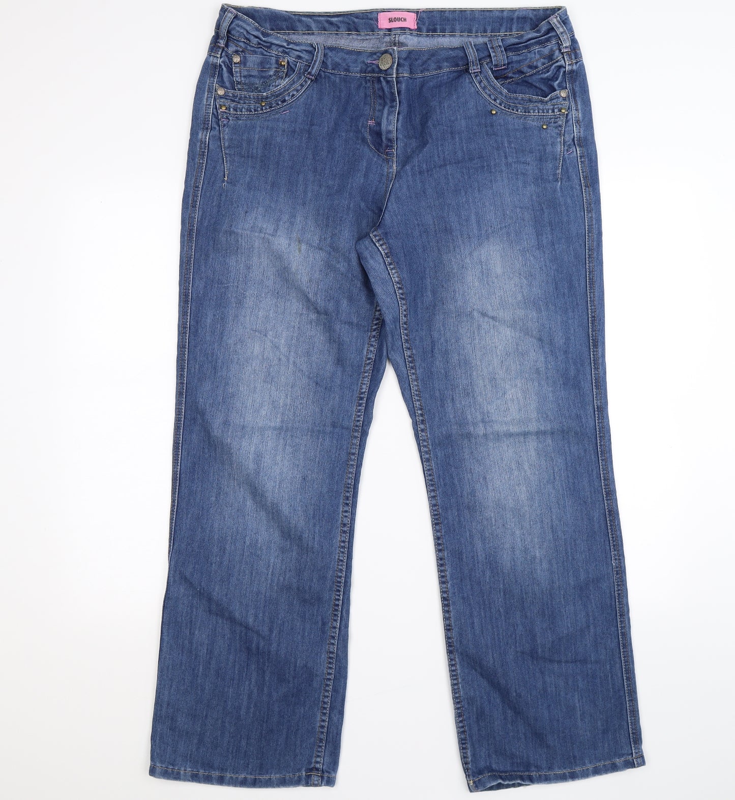 George Womens Blue  Denim Boyfriend Jeans Size 16 L28 in