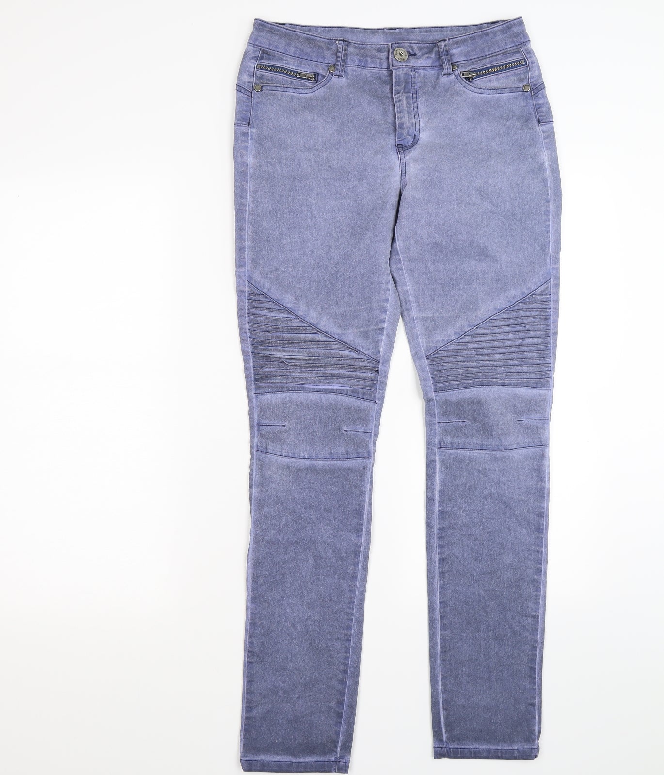 BC Womens Blue  Denim Skinny Jeans Size 12 L28 in - biker style