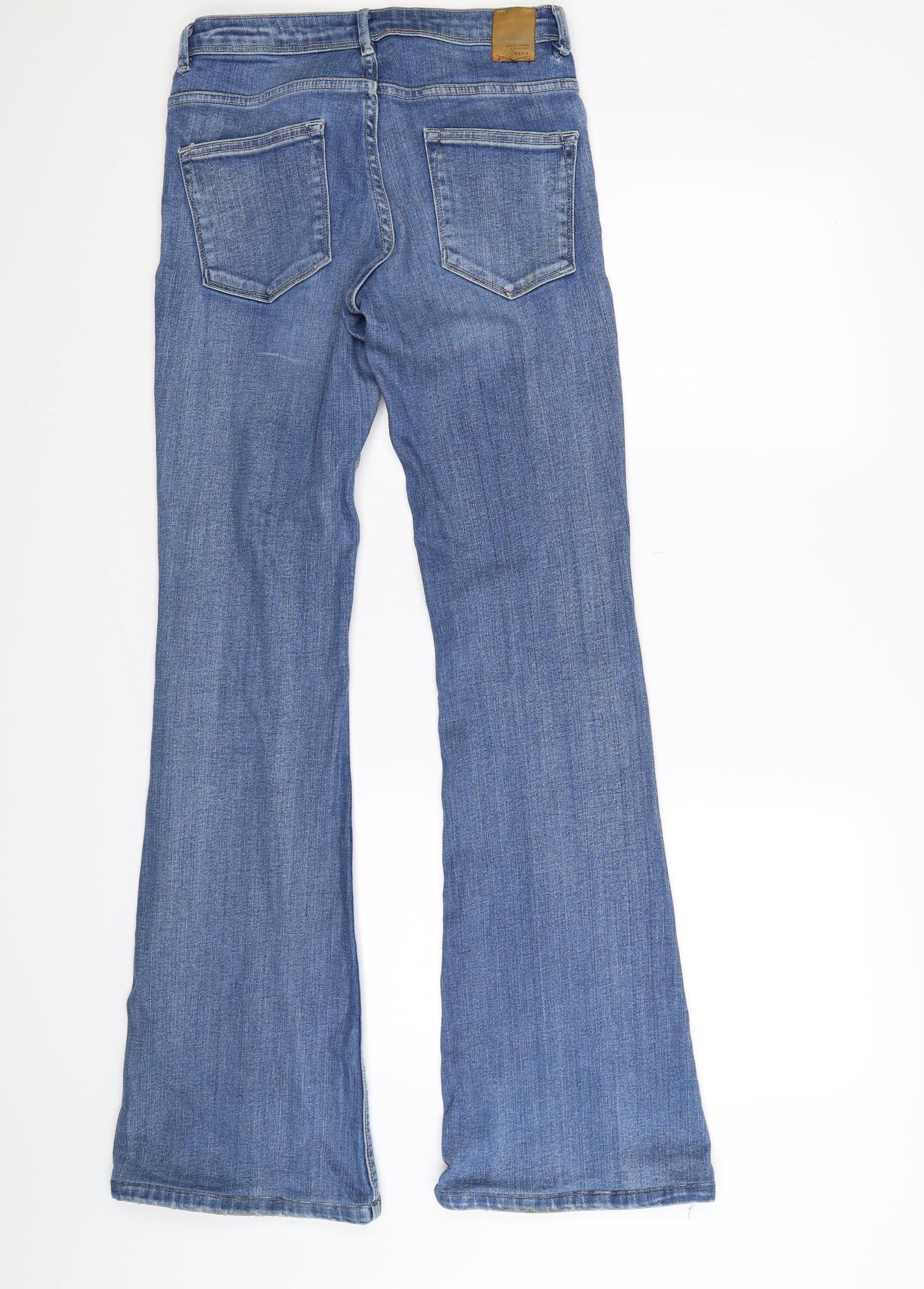 Zara Womens Blue  Denim Flared Jeans Size S L32 in