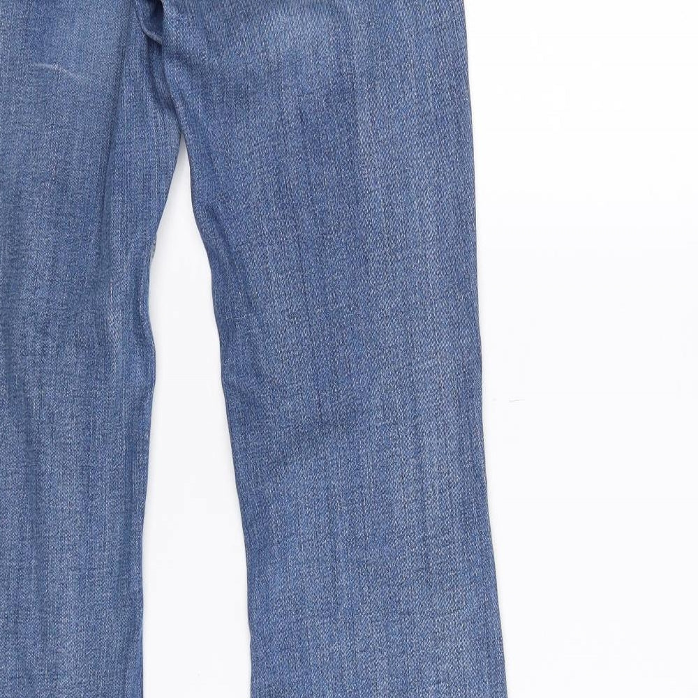 Zara Womens Blue  Denim Flared Jeans Size S L32 in