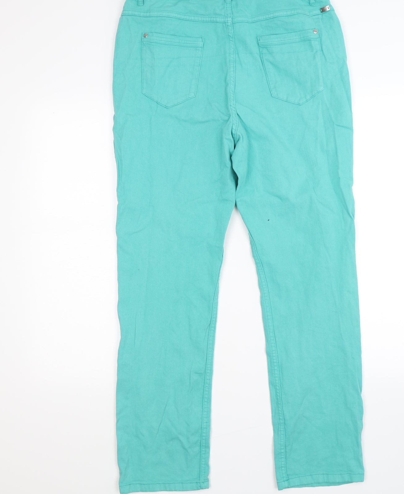 Marks and Spencer Womens Green  Denim Straight Jeans Size 16 L27 in