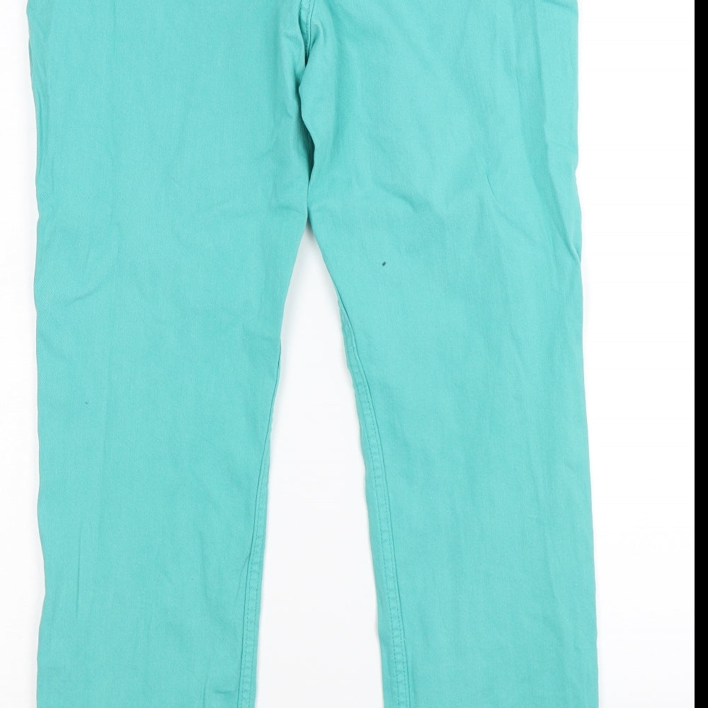 Marks and Spencer Womens Green  Denim Straight Jeans Size 16 L27 in