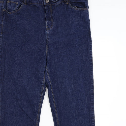 New Look Womens Blue  Denim Straight Jeans Size 20 L27 in - Inspire