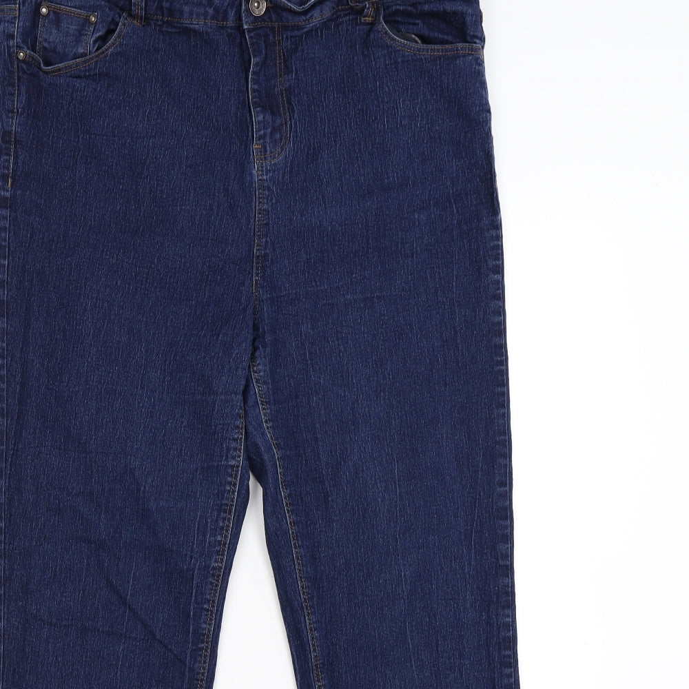 New Look Womens Blue  Denim Straight Jeans Size 20 L27 in - Inspire