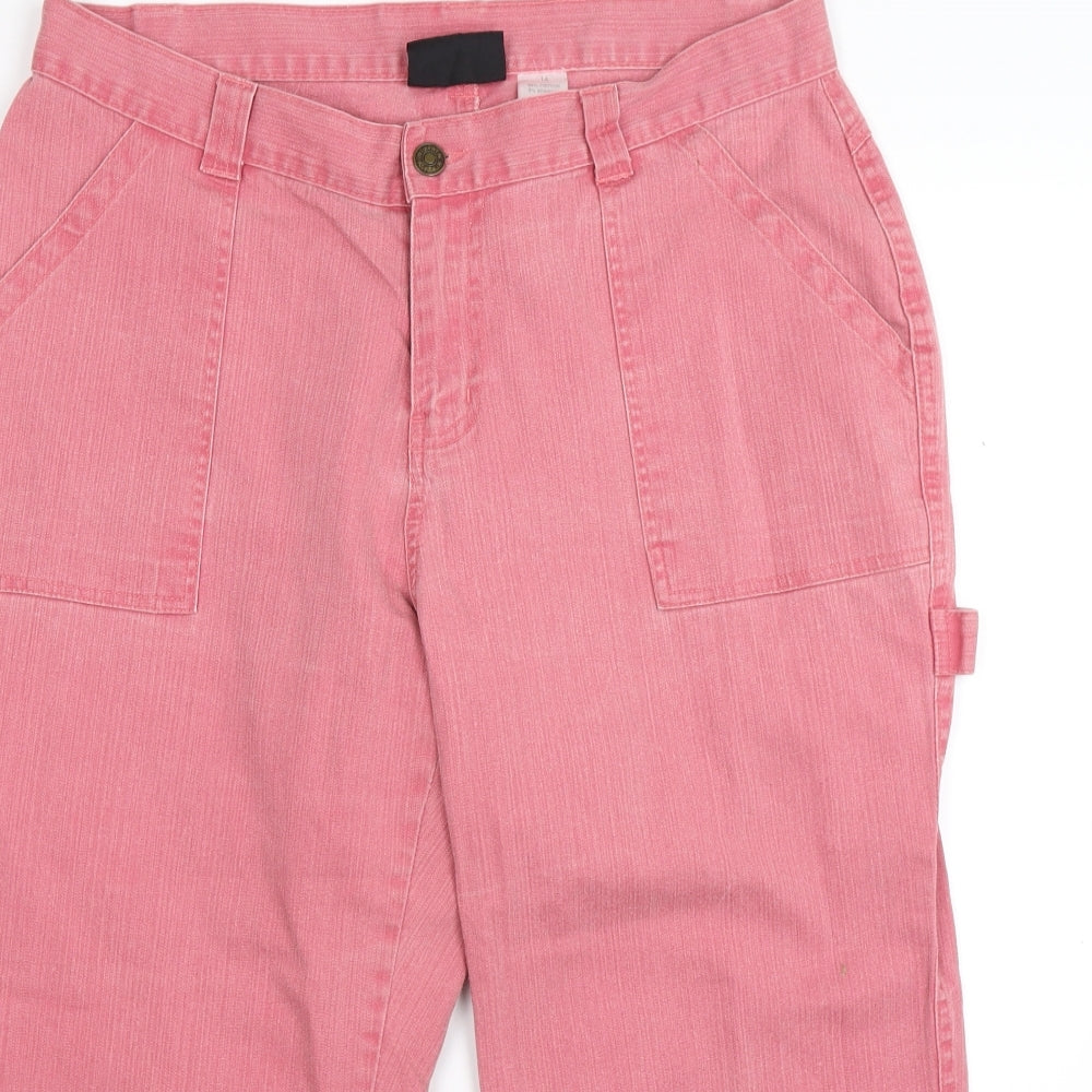 Classics Womens Red  Denim Cargo Shorts Size 14