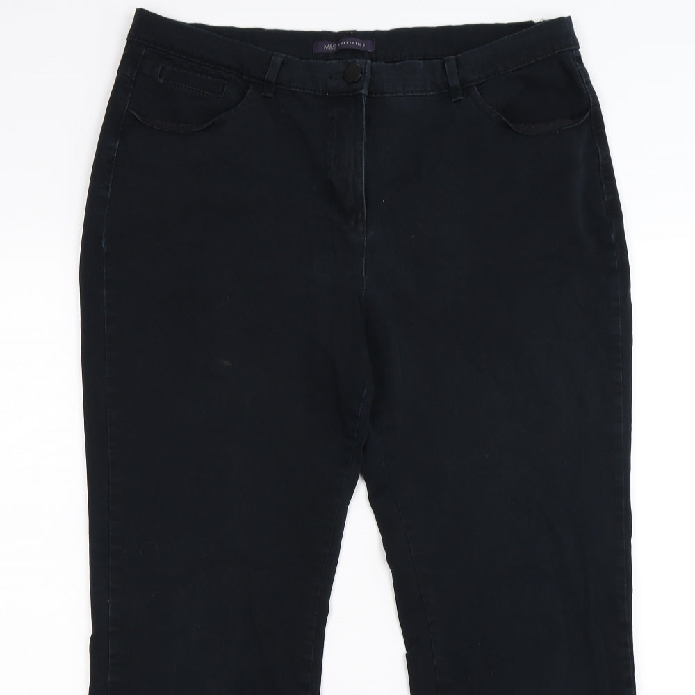 Marks and Spencer Womens Blue  Denim Straight Jeans Size 14 L27 in