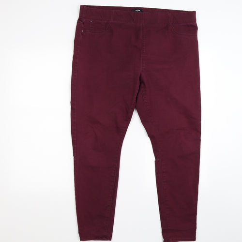 /Denim Womens Red  Denim Jegging Leggings Size 18 L25 in