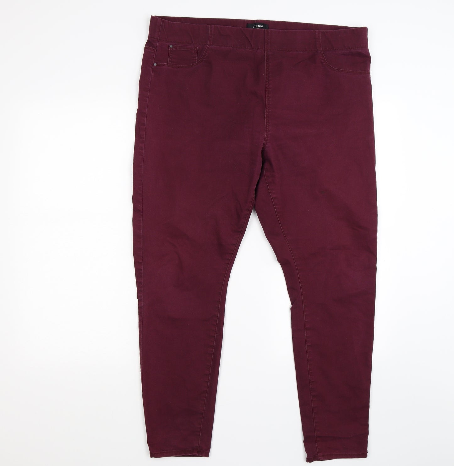 /Denim Womens Red  Denim Jegging Leggings Size 18 L25 in