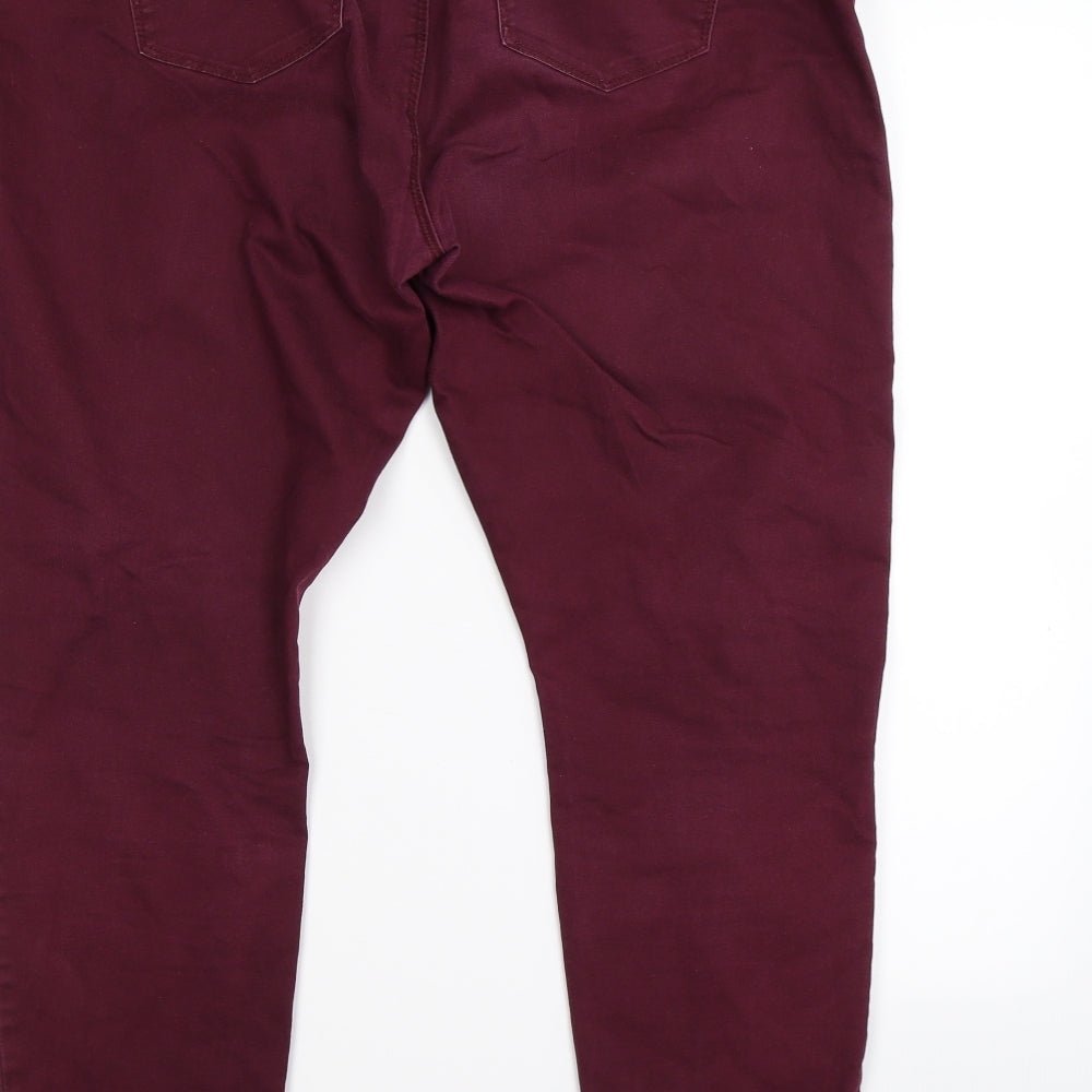 /Denim Womens Red  Denim Jegging Leggings Size 18 L25 in