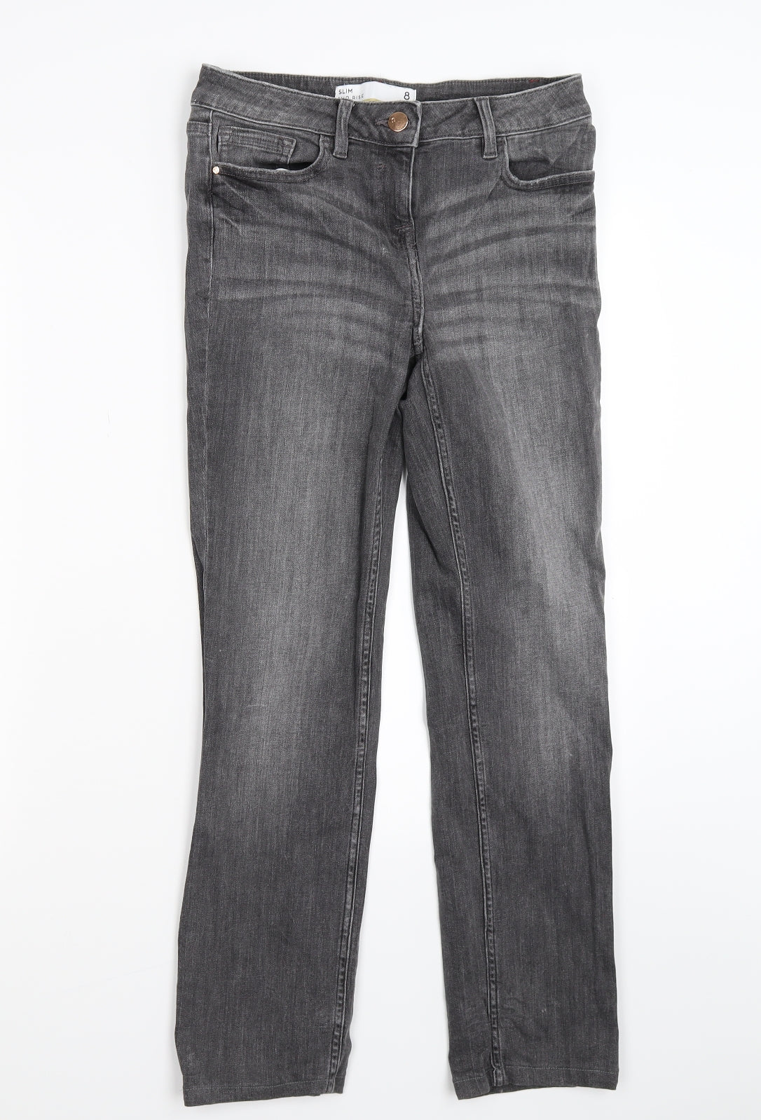 NEXT Womens Grey  Denim Straight Jeans Size 8 L26 in
