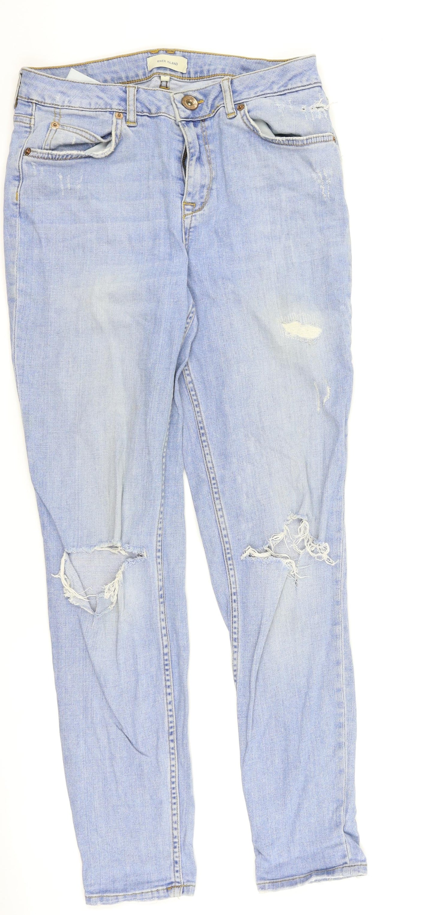 River Island Womens Blue  Denim Mom Jeans Size 8 L28 in