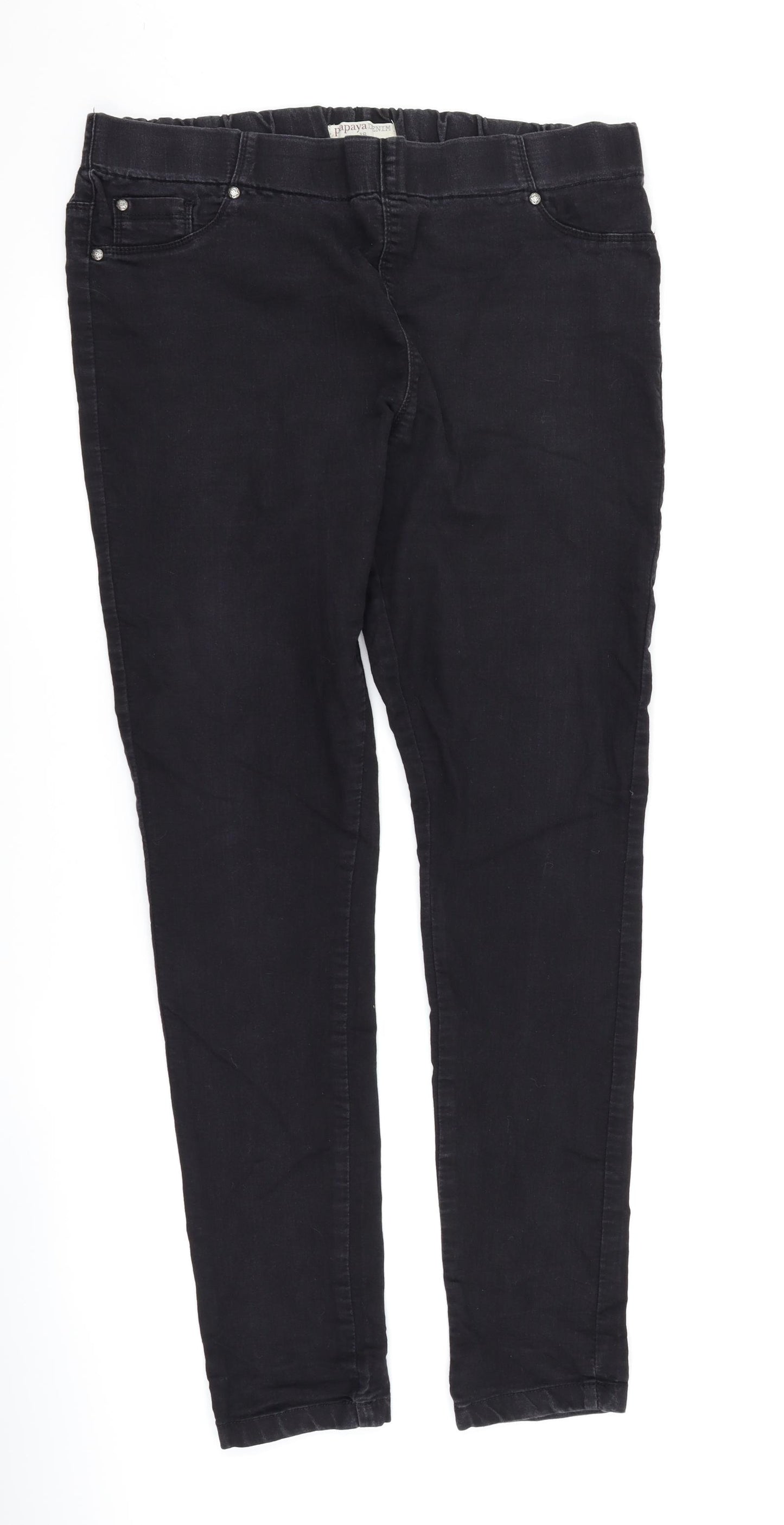 Papaya Womens Black  Denim Jegging Jeans Size 16 L29 in