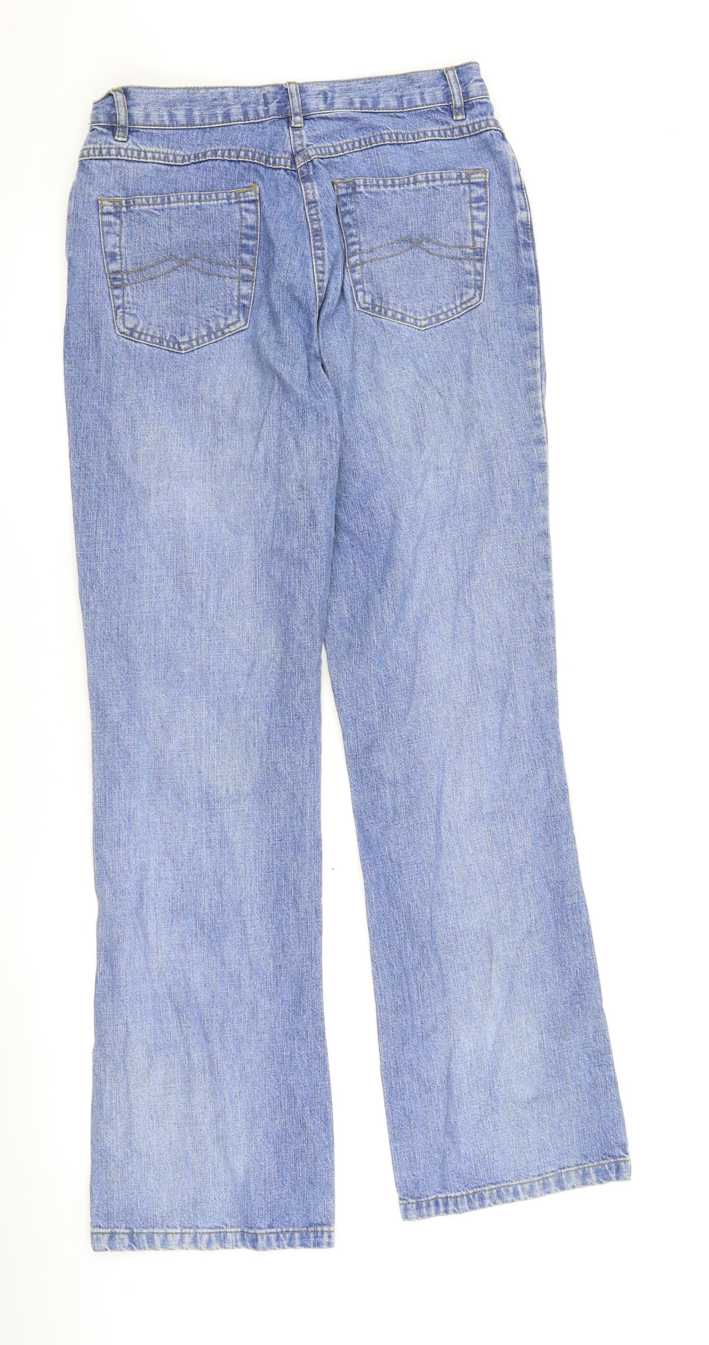 Preworn Womens Blue  Denim Bootcut Jeans Size 12 L29 in - stars