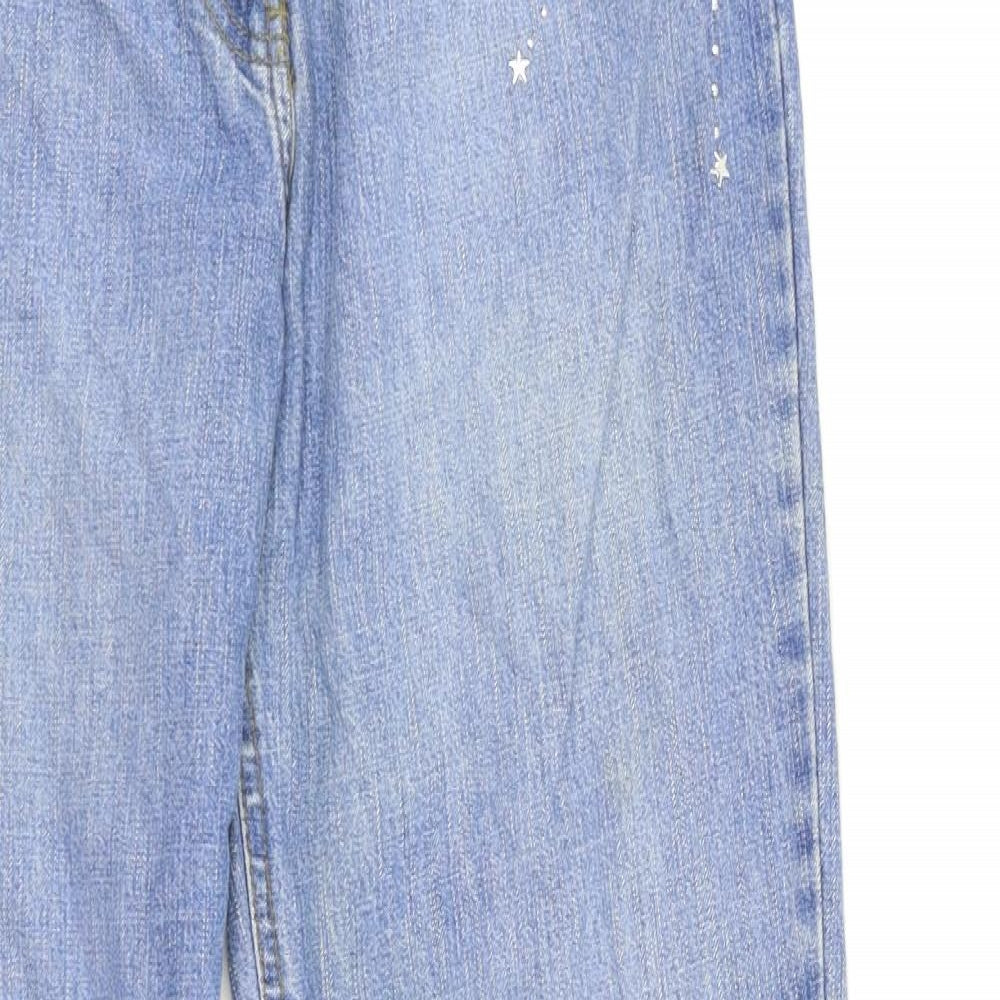 Preworn Womens Blue  Denim Bootcut Jeans Size 12 L29 in - stars